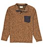 Color:Khaki Heather - Image 1 - Outdoors Big & Tall Long-Sleeve Fleece 1/4-Snap Pullover