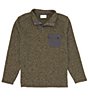 Color:Olive Heather - Image 1 - Outdoors Long-Sleeve Fleece Quarter-Snap Pullover