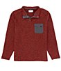 Color:Red Heather - Image 1 - Outdoors Long-Sleeve Fleece Quarter-Snap Pullover