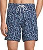 Roundtree & Yorke Paisley Fish 7#double; Inseam Swim Trunks - Image 1