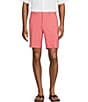 Color:Rose Heather - Image 1 - Comfort Stretch Performance Flat Front Back Elastic Striped 9#double; Inseam Chino Shorts