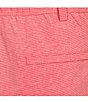Color:Rose Heather - Image 4 - Comfort Stretch Performance Flat Front Back Elastic Striped 9#double; Inseam Chino Shorts