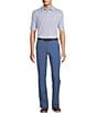 Roundtree & Yorke Performance Andrew Fit Flat Front Solid Texture Pants, Color:Dusty Blue - Image 3