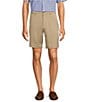 Color:Khaki - Image 1 - Performance Flat Front Classic Fit 9#double; Inseam Solid Shorts