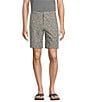 Color:Deep Green - Image 1 - Performance Flat Front Patterned Texture Comfort Stretch Solid 9#double; Inseam Shorts