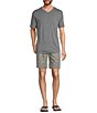 Color:Deep Green - Image 3 - Performance Flat Front Patterned Texture Comfort Stretch Solid 9#double; Inseam Shorts