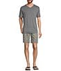 Color:Deep Green - Image 4 - Performance Flat Front Patterned Texture Comfort Stretch Solid 9#double; Inseam Shorts