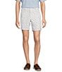 Color:Bright White - Image 1 - Performance Flat Front Straight Fit Sailboat Print 7#double; Inseam Shorts