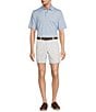 Color:Bright White - Image 3 - Performance Flat Front Straight Fit Sailboat Print 7#double; Inseam Shorts