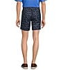 Color:Peacoat - Image 2 - Performance Flat Front Straight Fit Fish Print 7#double; Inseam Shorts