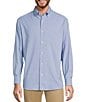 Color:Blue - Image 1 - Performance Long Sleeve Allover Chambray Plaid Sport Shirt