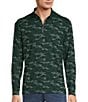 Color:Green - Image 1 - Performance Long Sleeve Camouflage Quarter Zip Pullover