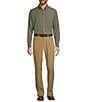 Color:Olive - Image 3 - Performance Long Sleeve Check Sport Shirt