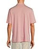 Color:Medium Coral - Image 2 - Performance Short Sleeve Horizontal Stripe Polo Shirt