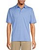 Color:Blue Heather - Image 1 - Performance Short Sleeve Jacquard Polo Shirt