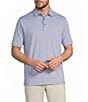 Roundtree & Yorke Performance Short Sleeve Multi Stripe Polo Shirt - Image 1
