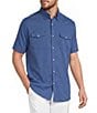Roundtree & Yorke Performance Short Sleeve Plaid Sport Shirt - Image 1