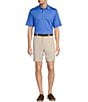 Color:Medium Blue - Image 3 - Performance Short Sleeve Solid Textured Polo Shirt