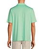 Color:Mint - Image 2 - Performance Short Sleeve Striped Chest Mesh Polo Shirt