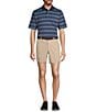 Color:Peacoat Navy - Image 3 - Performance Short Sleeve Striped Mesh Polo Shirt