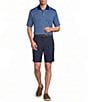Roundtree & Yorke Performance Short Sleeve Windowpane Jacquard Polo Shirt - Image 3