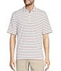 Color:Bright White - Image 1 - Performance Short Sleeve Yarn-Dyed Stripe Polo Shirt