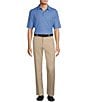 Roundtree & Yorke Performance Stewart Flat Front Classic Fit Solid Stretch Twill Pants, Color:Natural - Image 3