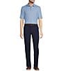 Roundtree & Yorke Performance Stewart Flat Front Classic Fit Solid Pants, Color:Blue - Image 3