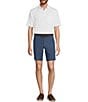 Roundtree & Yorke Performance Straight Fit Flat Front 9#double; Leaf Printed Shorts, Color:Peacoat Navy - Image 3
