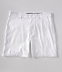 Color:Bright White - Image 1 - Flat Front 7#double; Inseam Chino Shorts
