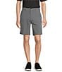 Color:Charcoal Heather - Image 1 - Performance Stretch Fabric Classic Fit Flat Front 9#double; Heathered Shorts