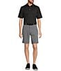 Color:Charcoal Heather - Image 3 - Performance Stretch Fabric Classic Fit Flat Front 9#double; Heathered Shorts