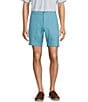 Roundtree & Yorke Performance Stretch Fabric Classic Fit Flat Front 8#double; Horizontal Texutred Shorts, Color:Blue - Image 1