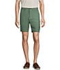 Roundtree & Yorke Performance Stretch Fabric Classic Fit Flat Front 8#double; Horizontal Texutred Shorts, Color:Olive - Image 1