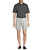 Roundtree & Yorke Performance Stretch Fabric Classic Fit Flat Front 8#double; Horizontal Texutred Shorts, Color:Grey - Image 3