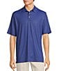 Roundtree & Yorke Performance The Fairway Short Sleeve Geometric Print Polo Shirt, Color:Deep Ultramarine - Image 1