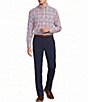 Roundtree & Yorke Performance Twill Medium Check Long Sleeve Sport Shirt - Image 3