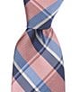 Color:Pink - Image 1 - Plaid 3 1/8#double; Woven Silk Tie