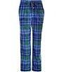 Roundtree & Yorke Plaid Micro Fleece Pants, Color:Dusty Navy - Image 2