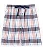 Color:Pink Coral - Image 1 - Plaid Woven 9#double; Inseam Lounge Shorts