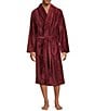 Roundtree & Yorke Plush Shawl Collar Solid Robe, Color:Red - Image 1