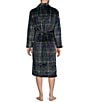 Roundtree & Yorke Printed Long Sleeve Shawl Collar Plush Robe, Color:Dark Hunter Green - Image 2