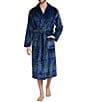 Roundtree & Yorke Printed Long Sleeve Shawl Collar Plush Robe - Image 1
