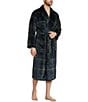 Roundtree & Yorke Printed Long Sleeve Shawl Collar Plush Robe - Image 1