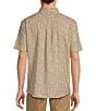 Color:Natural - Image 2 - Short Sleeve Batik Print Linen Sport Shirt