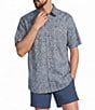 Roundtree & Yorke Short Sleeve Chambray Large Paisley Print Sport Shirt - Image 1