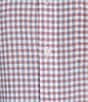 Roundtree & Yorke Short Sleeve Check Pattern Linen Blend Button Front Sport Shirt - Image 4