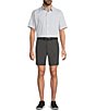 Roundtree & Yorke Short Sleeve Heather Small Gingham Pattern Sport Shirt - Image 3