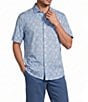 Roundtree & Yorke Short Sleeve Leaf Print Button Front Shirt - Image 1