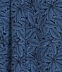 Color:Medium Blue - Image 4 - Short Sleeve Leaf Print Seersucker Sport Shirt